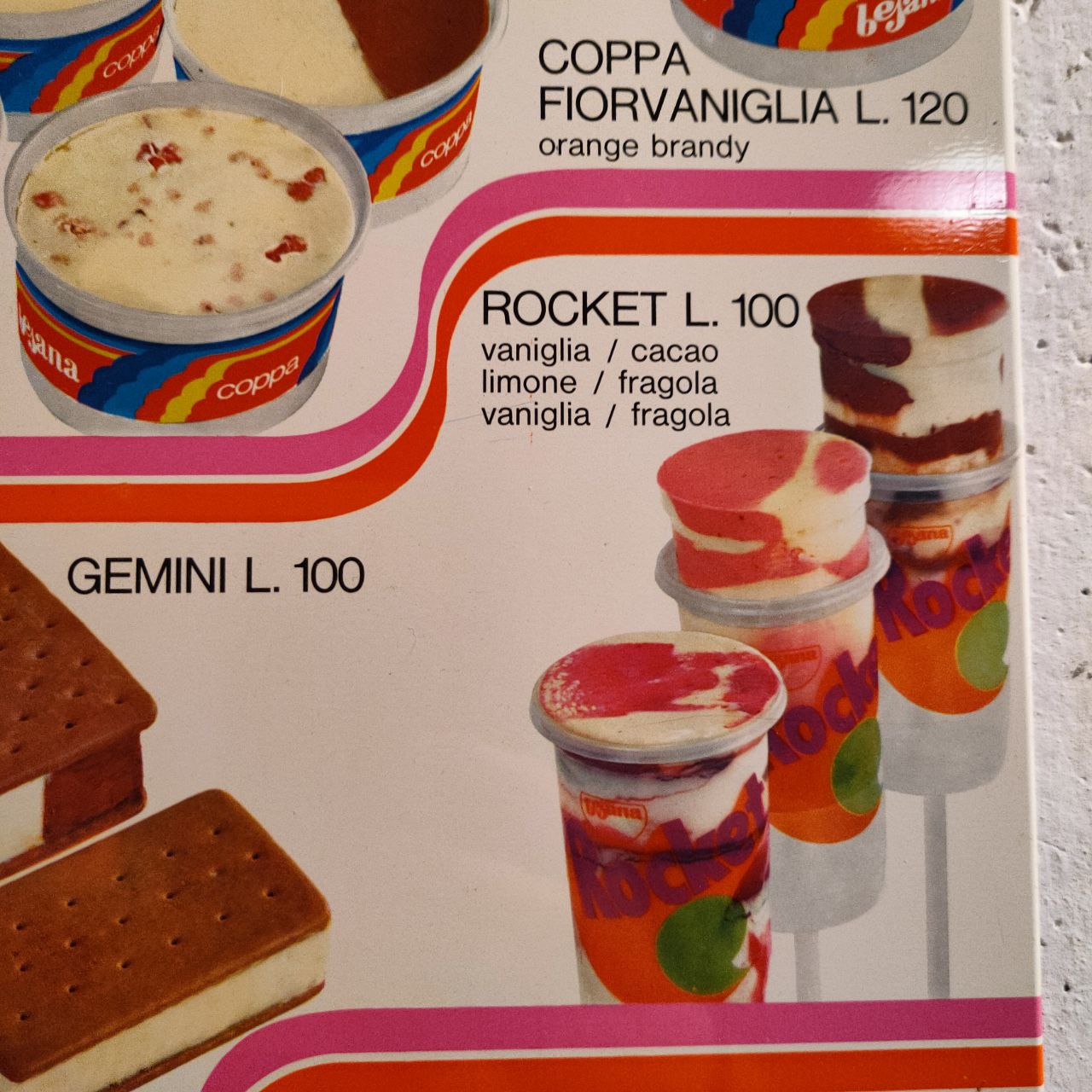 Listino prezzi - Gelati Besana | Anni '60